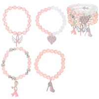 3-PACK PINK RIBBON BLACK GIRL MAGIC BRACELET SET