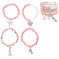 3-PACK PINK RIBBON BLACK GIRL MAGIC BRACELET SET