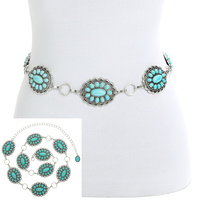 WESTERN OVAL CONCHO CHAIN BELT