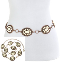 WESTERN OVAL CONCHO CHAIN BELT