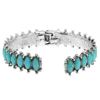 WESTERN TURQUOISE HINGE BANGLE BRACELET