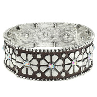 WESTERN FLORAL CRYSTAL STRETCH BRACELET