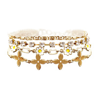 MULTI-LINE FLORAL CHAIN BRACELET