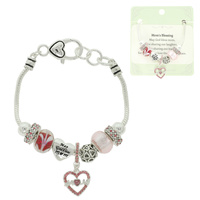 RELIGIOUS HEART THEME MOM CHARM BRACELET