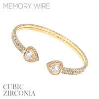 HEART THEME CZ CUFF BRACELET