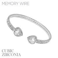 HEART THEME CZ CUFF BRACELET