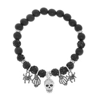 HALLOWEEN THEME CHARM STRETCH BEAD BRACELET