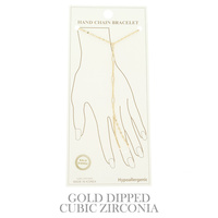GOLD PLATED CZ ROPE CHAIN HAND BRACELET