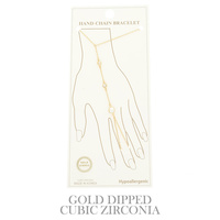 GOLD PLATED CZ CABLE CHAIN HAND BRACELET