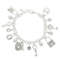 LOCK AND KEY CHARM BRACELET