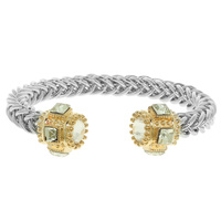 TWISTED CUFF JEWELED ENDS BRACELET