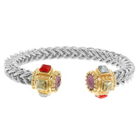 TWISTED CUFF JEWELED ENDS BRACELET