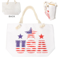 AMERICAN FLAG THEMED CANVAS TOTE BAG