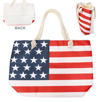 AMERICAN FLAG THEMED CANVAS TOTE BAG