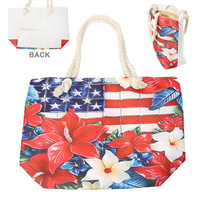 AMERICAN FLAG THEMED CANVAS TOTE BAG