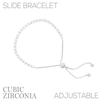 CZ SLIDER BOLO BRACELET