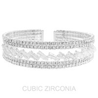 MULTI-LINE CZ CUFF BRACELET