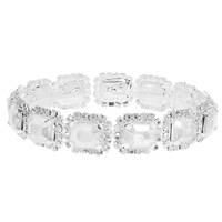 EMERALD CUT CRYSTAL HALO TENNIS BRACELET