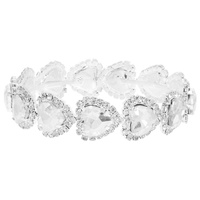 HEART CUT CRYSTAL HALO TENNIS BRACELET