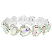 HEART CUT CRYSTAL HALO TENNIS BRACELET