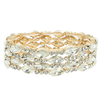 MULTI-ROW CRYSTAL EMBELLISHED STRETCH BRACELET