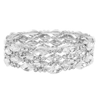 MULTI-ROW CRYSTAL EMBELLISHED STRETCH BRACELET