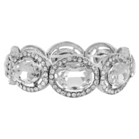 OVAL CUT CRYSTAL HALO STRETCH BRACELET