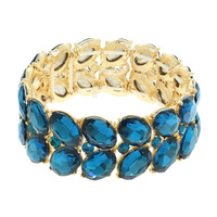 DUAL-ROW CHUNKY CRYSTAL STRETCH BRACELET