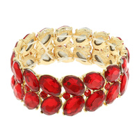 DUAL-ROW CHUNKY CRYSTAL STRETCH BRACELET