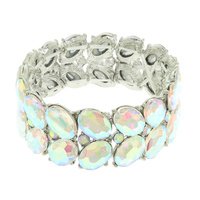 DUAL-ROW CHUNKY CRYSTAL STRETCH BRACELET