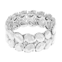 DUAL-ROW CHUNKY CRYSTAL STRETCH BRACELET