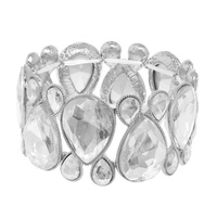 CHUNKY TEARDROP CRYSTAL STRETCH BRACELET