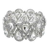 CRYSTAL RHINESTONE TEARDROP HALO BRACELET