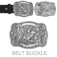 WESTERN COWBOY SADDLED BULL BELT BUCKLE