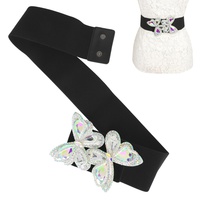 DRESSY AB GEMSTONE BUTTERFLY WIDE STRETCH BELT