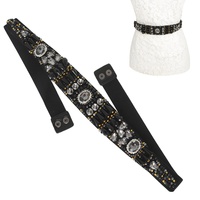 CRYSTAL GEMSTONE CLUSTER SASH STRETCH BELT