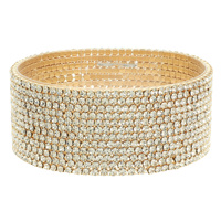 12 LINE RHINESTONE EMBELLISHED LAYERED STRETCH BRACELET SET