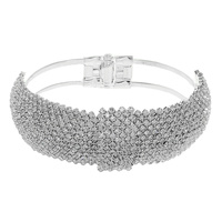 RHINESTONE PAVE HINGED BANGLE BRACELET