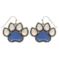 MULTI-COLORED SEMI-PRECIOUS GEMSTONE PAW EARRINGS