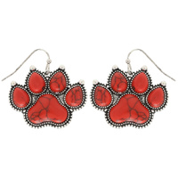 MULTI-COLORED SEMI-PRECIOUS GEMSTONE PAW EARRINGS