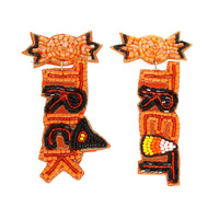 TRICK TREAT CANDY THEME SEAD BEAD DROP EARRINGS