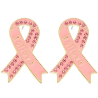 BREAST CANCER AWARENESS PINK RIBBON EARRINGS