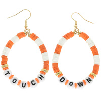 GAMEDAY TEARDROP SHAPED HOOP EARRINGS