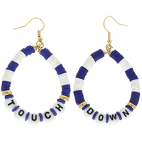 GAMEDAY TEARDROP SHAPED HOOP EARRINGS