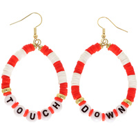 GAMEDAY TEARDROP SHAPED HOOP EARRINGS