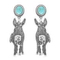 WESTERN TURQUOISE DONKEY POST EARRINGS