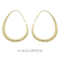 GOLD PLATED OVAL HOOP EARRINGS