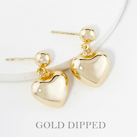 GOLD PLATED HEART POST EARRINGS