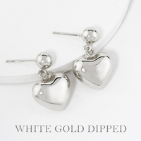 GOLD PLATED HEART POST EARRINGS