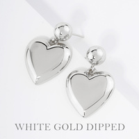 GOLD PLATED HEART POST EARRINGS